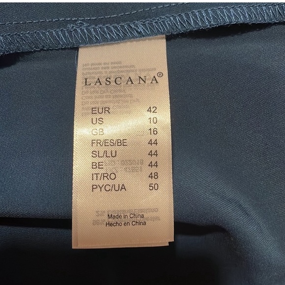 Lascana NWOT Slip Dress sz 10 in Teal Satin w/ Sweetheart Ruffle Trim - Picture 5 of 6